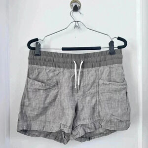 Athleta Cabo Linen 4 Elastic Drawstring Shorts NEW